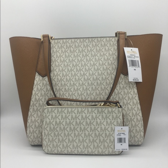 Michael Kors KIMBERLY LARGE Bonded Tote& Wristlet - Picture 2 of 8